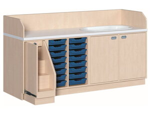 Aankleedtafels 213 cm breed met trap en bad