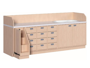 Aankleedtafels 249 cm breed met trap en bad